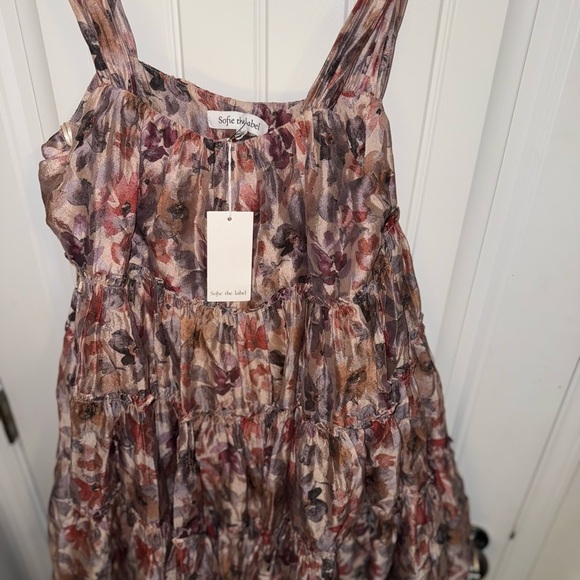 Ruffled Pink and Red Scoop Neck Mini Dress - Picture 5 of 10